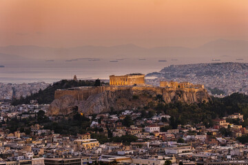 Acropolis and Athens during sunset - Greece