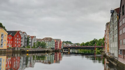 centre ville de Trondheim en Norvège, Gamle Bybro Bryggene i Trondheim	