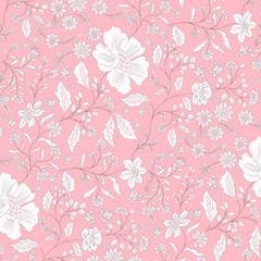 Pretty soft Pink Vintage Floral Pattern