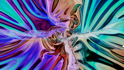 colorful abstraction with thin film effect. 3d rendering image