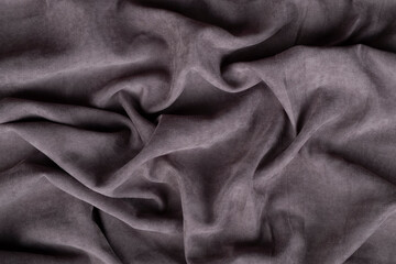 gray silk sheet, crumpled bedspread texture.