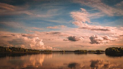 sunset over the lake