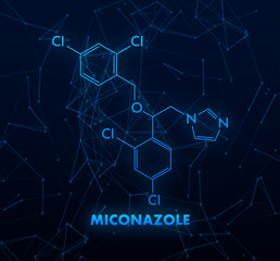 Fototapeta premium Miconazole concept chemical formula icon label, text font vector illustration