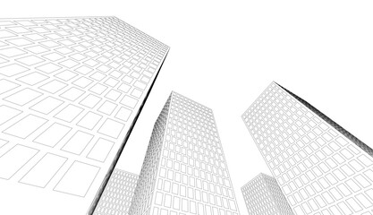 Fototapeta premium City illustration architectural vector drawing