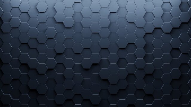 Realistic abstract honeycomb background. 3d rendering. © AndS