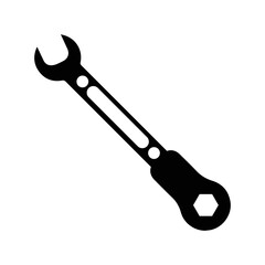 Ratchet repairing tool icon | Black Vector illustration |