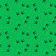 Dinosaur footprints seamless birds cartoon pattern for wrapping paper and kids clothes print and fabrics