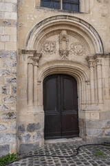 Fototapeta na wymiar Collegiate Church of Notre-Dame (founded between 1016 and 1031). Melun, Seine-et-Marne department, Ile-de-France region, France.