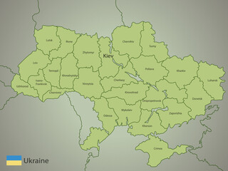 map of Ukraine with regions