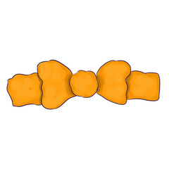 Yellow soft hair band, color illustration in cartoon style