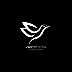Creative bird line art silhouette logo