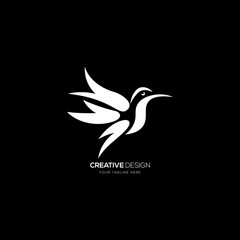 Creative bird silhouette branding logo