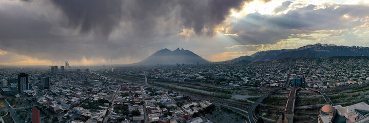 sky view Panoramic Monterrey Nuevo Leon. Mexico