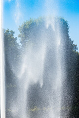 Water Jet spray fountain in famous Herrenhausen Baroque Gardens in Hannover Germeny