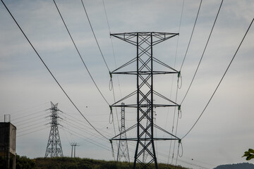 power transmission towers, electricity
