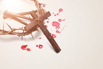 Crown of thorns symbolizing the sacrifice, suffering and resurrection of Jesus Christ on the cross...