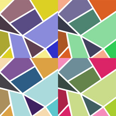Mix Of 4 Vector Abstract Print Background. Colorful Abstract Background. Vector Illustration