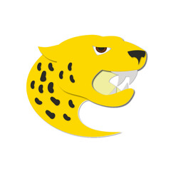 Jaguar Head Growling Paper Cut