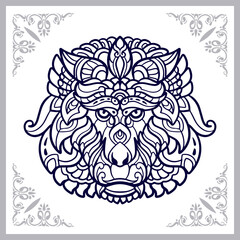 Monkey head mandala arts isolated on white background