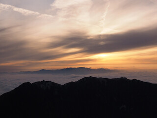 sunset over the mountains