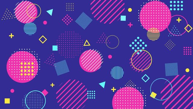 abstract background video of colorful geometric pattern shapes