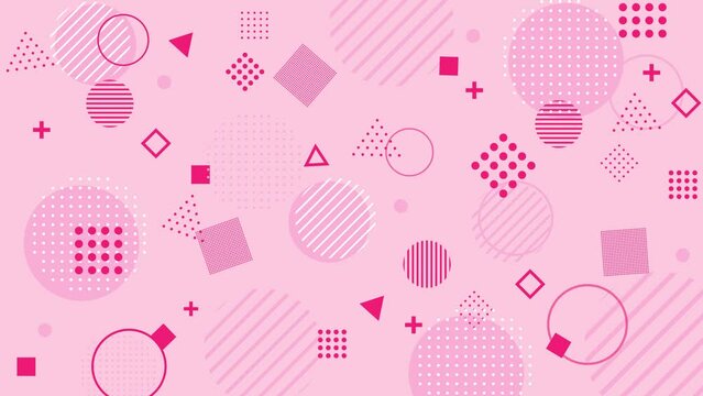 abstract background video of pink geometric pattern shapes