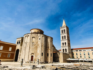 Fototapeta na wymiar St. Donatus church in the old town of Zadar, Croatia.