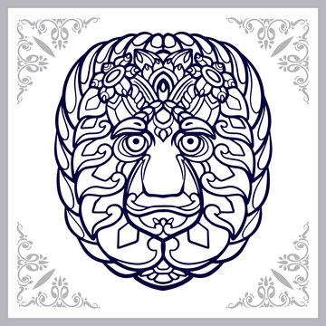 recommend clip art: Monkey head mandala arts isolated on white background