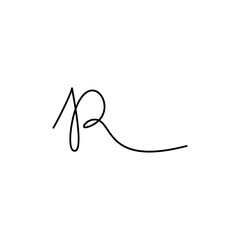 line art letter r logo design