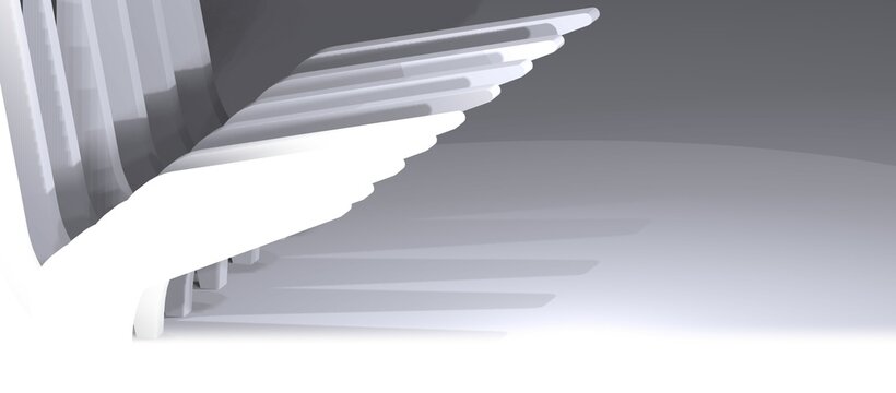 Abstract 3D rendering, futuristic building concept, can also be like machine parts, with a gray color combination, very suitable for design backgrounds.