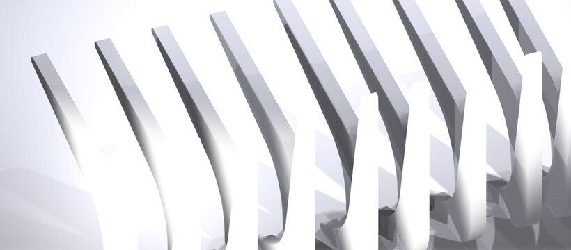 Abstract 3D rendering, futuristic building concept, can also be like machine parts, with a gray color combination, very suitable for design backgrounds.