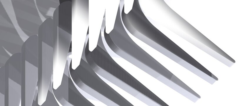 Abstract 3D rendering, futuristic building concept, can also be like machine parts, with a gray color combination, very suitable for design backgrounds.