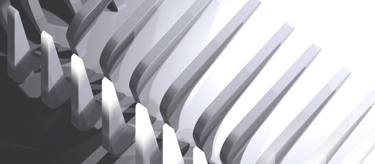 Abstract 3D rendering, futuristic building concept, can also be like machine parts, with a gray color combination, very suitable for design backgrounds.