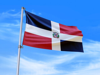 Fototapeta na wymiar Dominican Republic flag waving in the wind