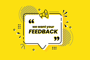 Your feedback symbol. Survey or feedback sign