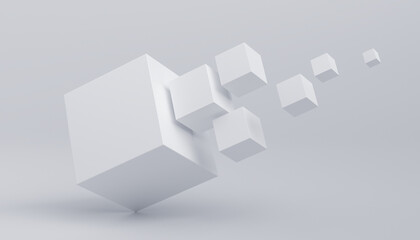 Fototapeta na wymiar Abstract 3D Render of cubes