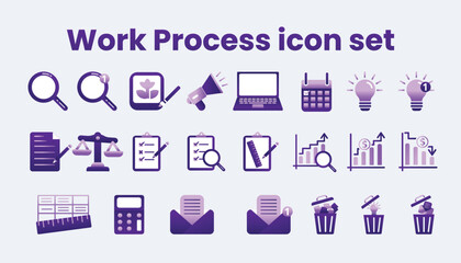Fototapeta premium Work Process icon set template