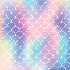 Holographic scale background with gradient mermaid.