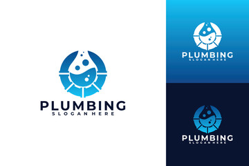 plumbing logo design vector template