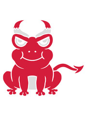 Dämon Teufel Hörner Frosch 