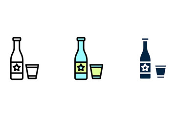 Cola bottle concept line icon. Simple element illustration. Cola bottle concept outline symbol design.