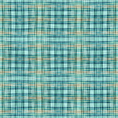 Teal rustic coastal beach house check fabric tile. Seamless sailor flannel textile gingham repeat swatch.