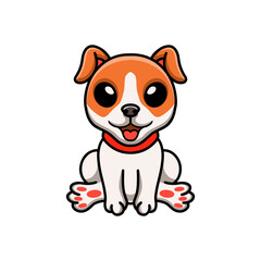 Cute jack russel dog cartoon