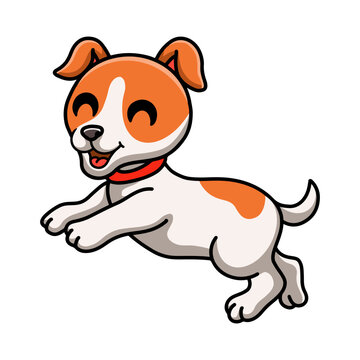 Cute jack russel dog cartoon
