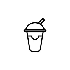 milk shake concept line icon. Simple element illustration. milk shake concept outline symbol design.