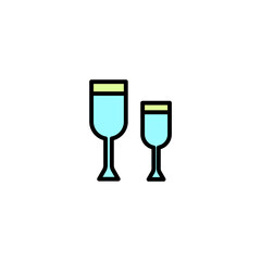 wine glass concept line icon. Simple element illustration. wine glass concept outline symbol design.