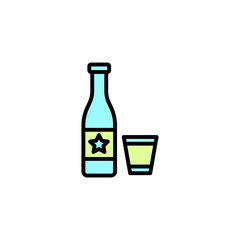 Cola bottle concept line icon. Simple element illustration. Cola bottle concept outline symbol design.