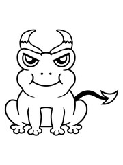 Böser Teufel Hörner Frosch 