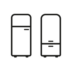 Flat refrigerator icon. Modern technology. Vector illustration. Stock image.