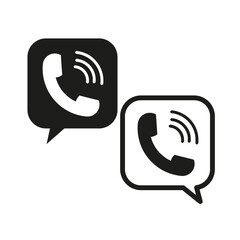 handset message icons. Technology concept. Phone icon set. Call symbol. Vector illustration. Stock image. 